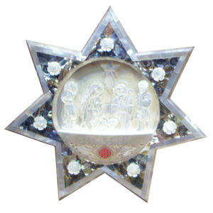 Mother of Pearl Cross Keychain (Jerusalem) – Bethlehem Handicrafts