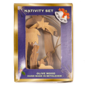 Ornament Nativity, My Bethlehem Crafts, Handcarved Olivewood from the Holy Land
