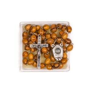 Rosary with Holy Water and Certificate, My Bethlehem Crafts, Handcarved Olivewood from the Holy Land