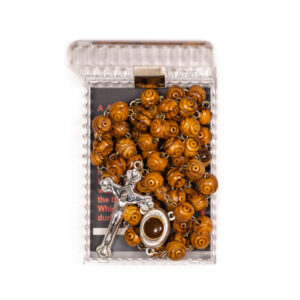 Rosary with Holy Water and Certificate, My Bethlehem Crafts, Handcarved Olivewood from the Holy Land