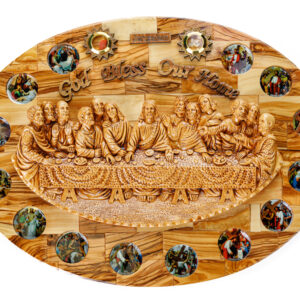 My Bethlehem Crafts | Oval Olivewood Plaque of Last Supper